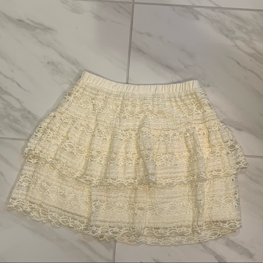 Cream lace skirt